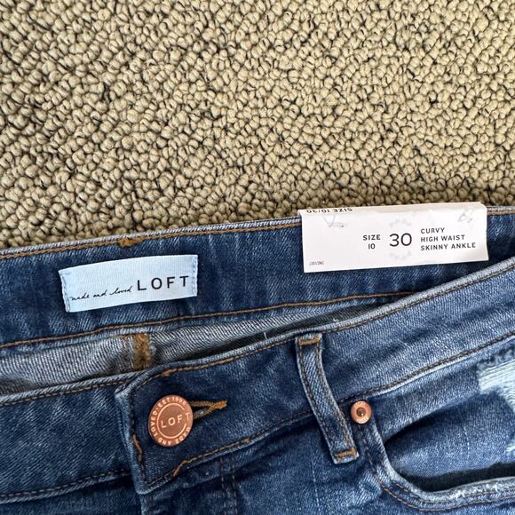 Loft Curvy High Waist Skinny Ankle Denim Blue Jeans US Womens 30 New - Picture 3 of 6